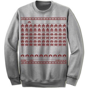 Geeky Christmas. Vintage Computer Game Ugly Sweater. Gamer. Merry ...