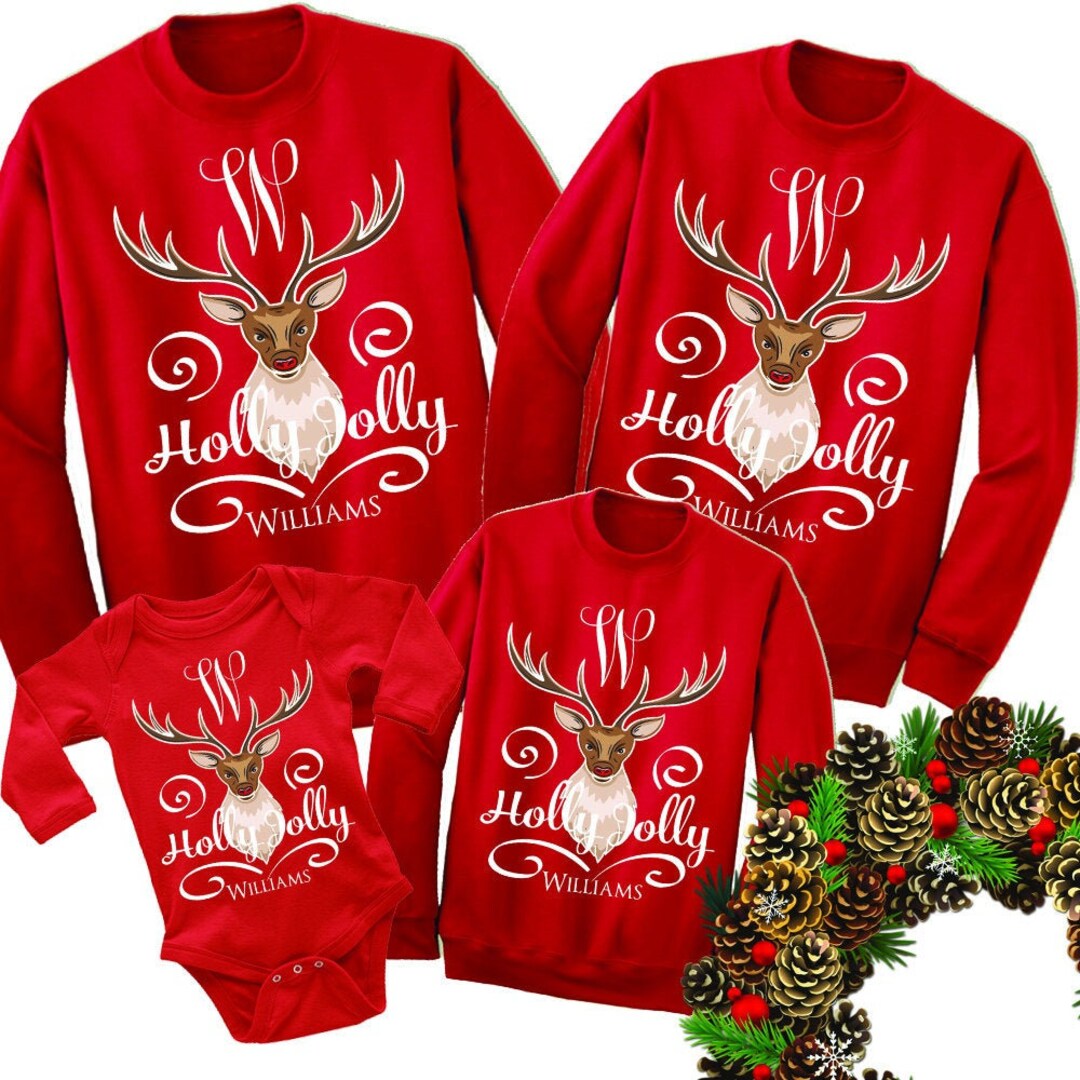 Monogrammed Christmas Sweatshirts. Matching Family Sweatshirts.family