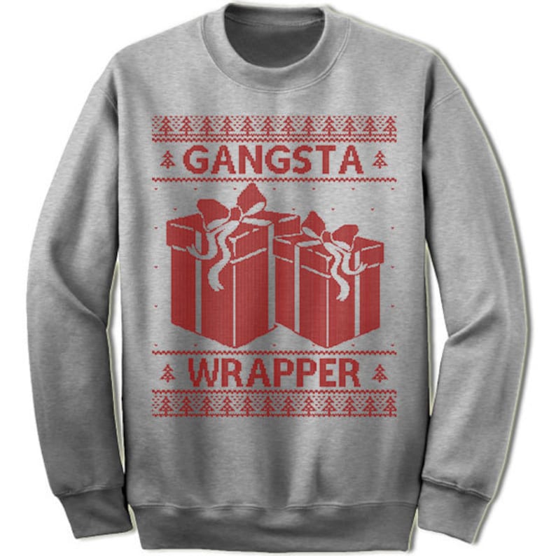 Gangsta Wrapper Ugly Christmas Sweater. Funny Christmas Sweater Gift. Ugly Sweater Party Tacky. Jumper Ugly Pullover Christmas Gift. image 4