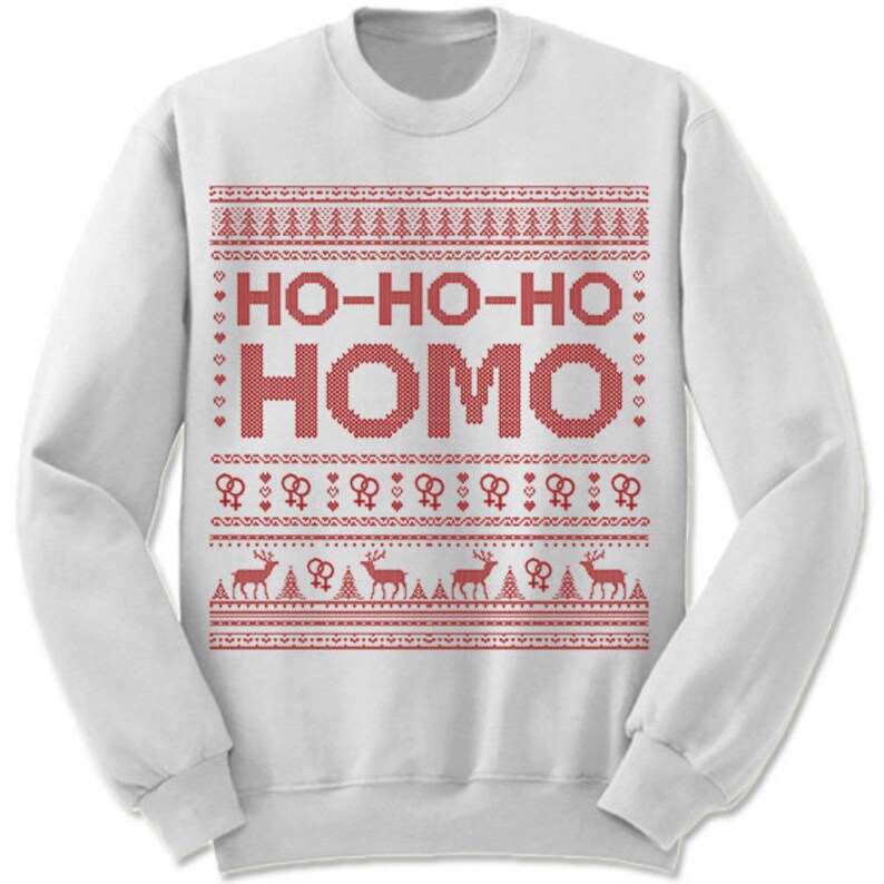 Ho-Ho-Ho Ugly Sweater. Female Homo Merry Christmas. Gay | Etsy