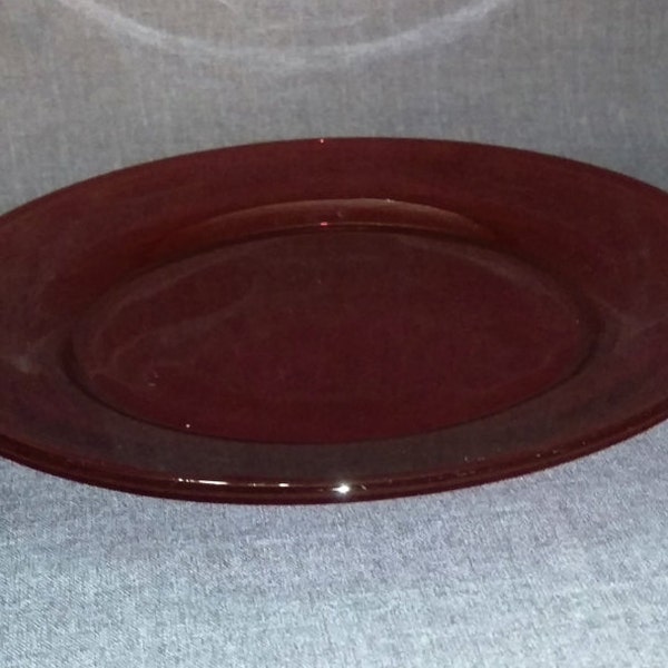 Vintage Anchor Hocking Royal Ruby Depression Glass 8" Luncheon Plate