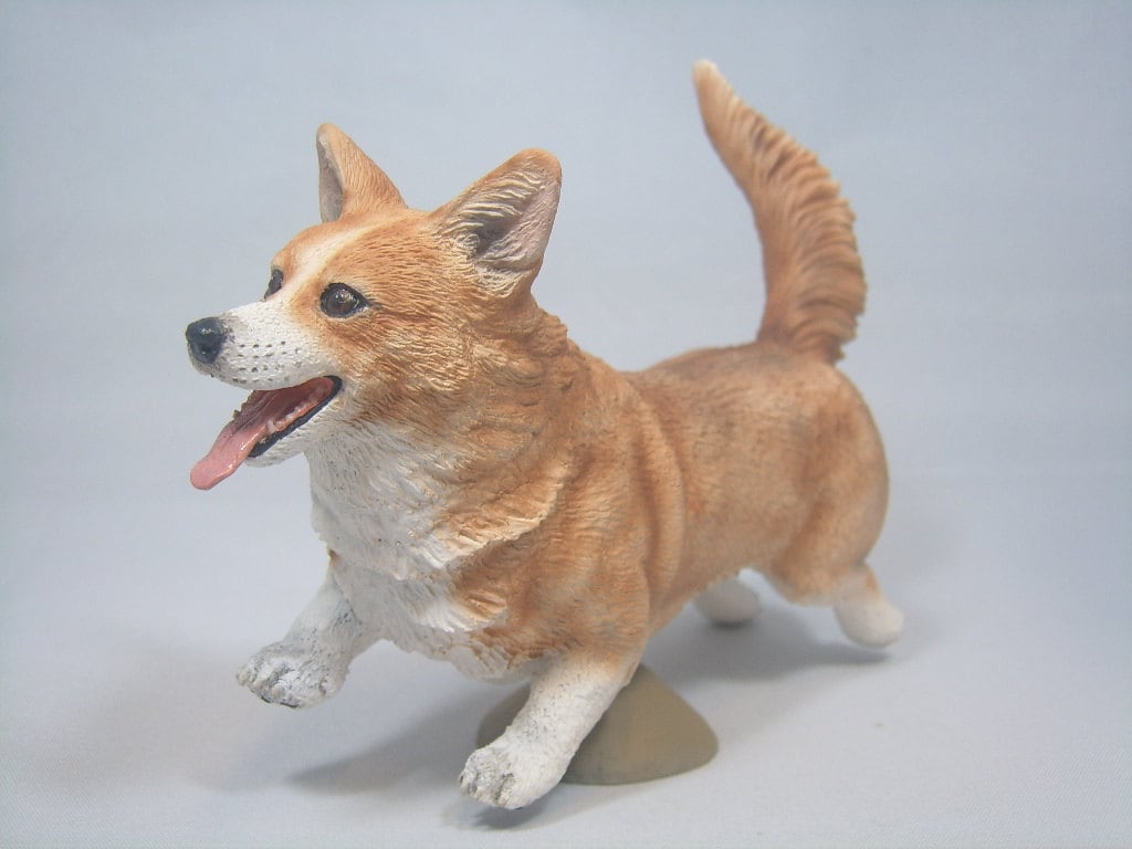 28cm Standing Corgi Dog Cute Toys Puppy Mini Figurine Model Realistic Resin