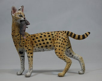 サーバルキャット　毛皮 サーバルキャットの置物（このネズミをもらいます） - Etsy 日本