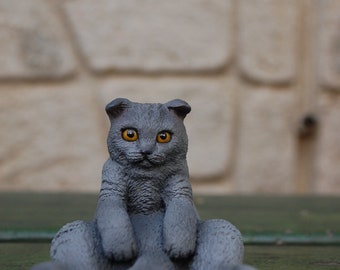 Figura personalizada de gato Scottishfold n.° 1: Retrato personalizado de mascota