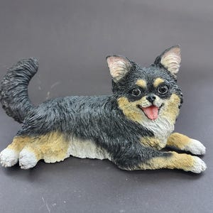 Chihuahua Longcoat Dog Figurine : Custom coloring available