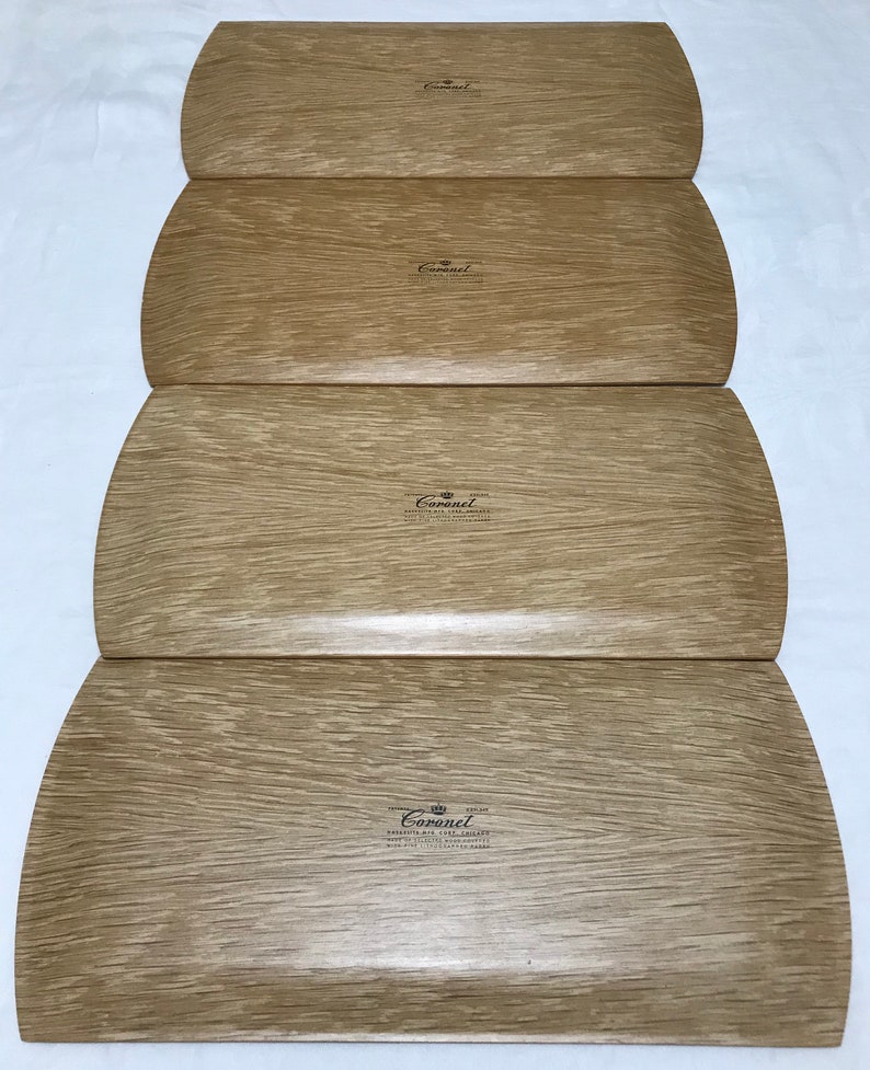 Vintage Retro Set of 4 Deluxe Wooden Lap Trays with Etsy