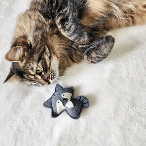 Cat Toys, Raccoon & Fox 2pc Cat Toy Bundle, with Organic Catnip and bells image 2