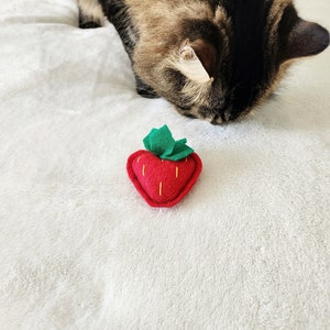 Cat Toys Strawberry Organic Catnip and bells image 8