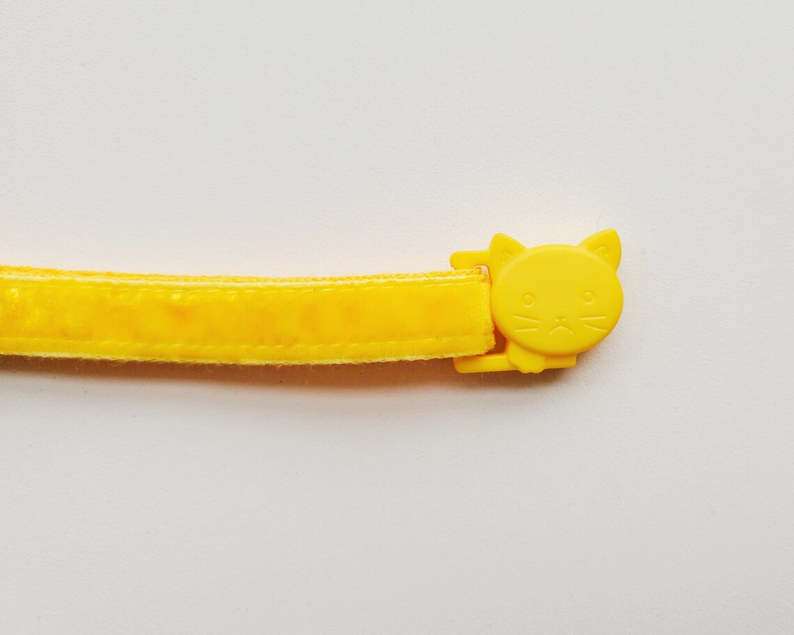 Adjustable Cat Collar Yellow Velvet Collar With Bell and Etsy