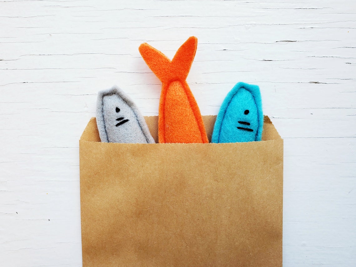 Cat Toys Sardines Fish Toy Organic Catnip and bells Etsy