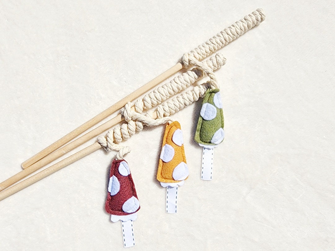 Cat Teaser Wand Mushroom Cat Toy With Organic Catnip Etsy