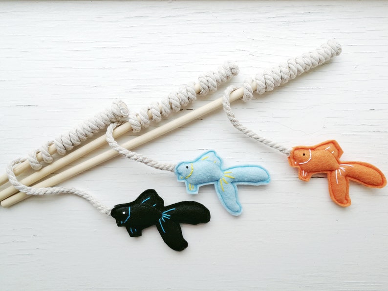 Cat Teaser Toys Fishing Pole Cat Wand Toy Organic Catnip image 0