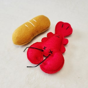 Cat Toys, Lobster & Baguette, 2pk Cat Toy Bundle