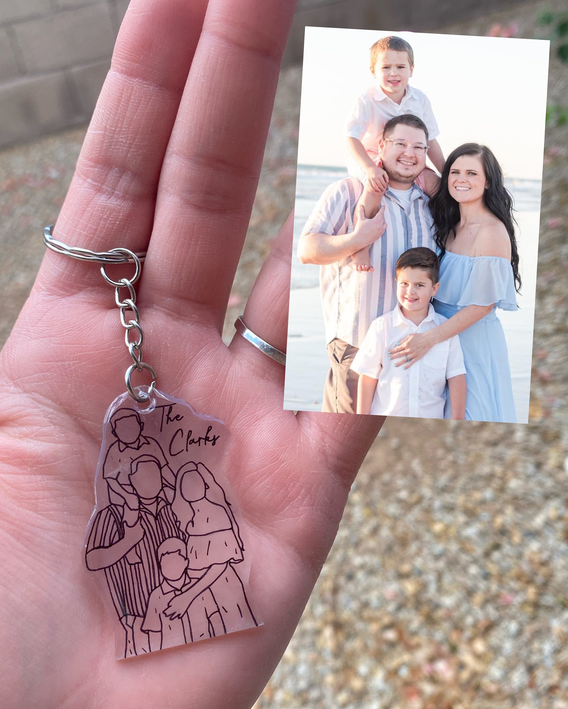 Customized Portrait Keychain Etsy