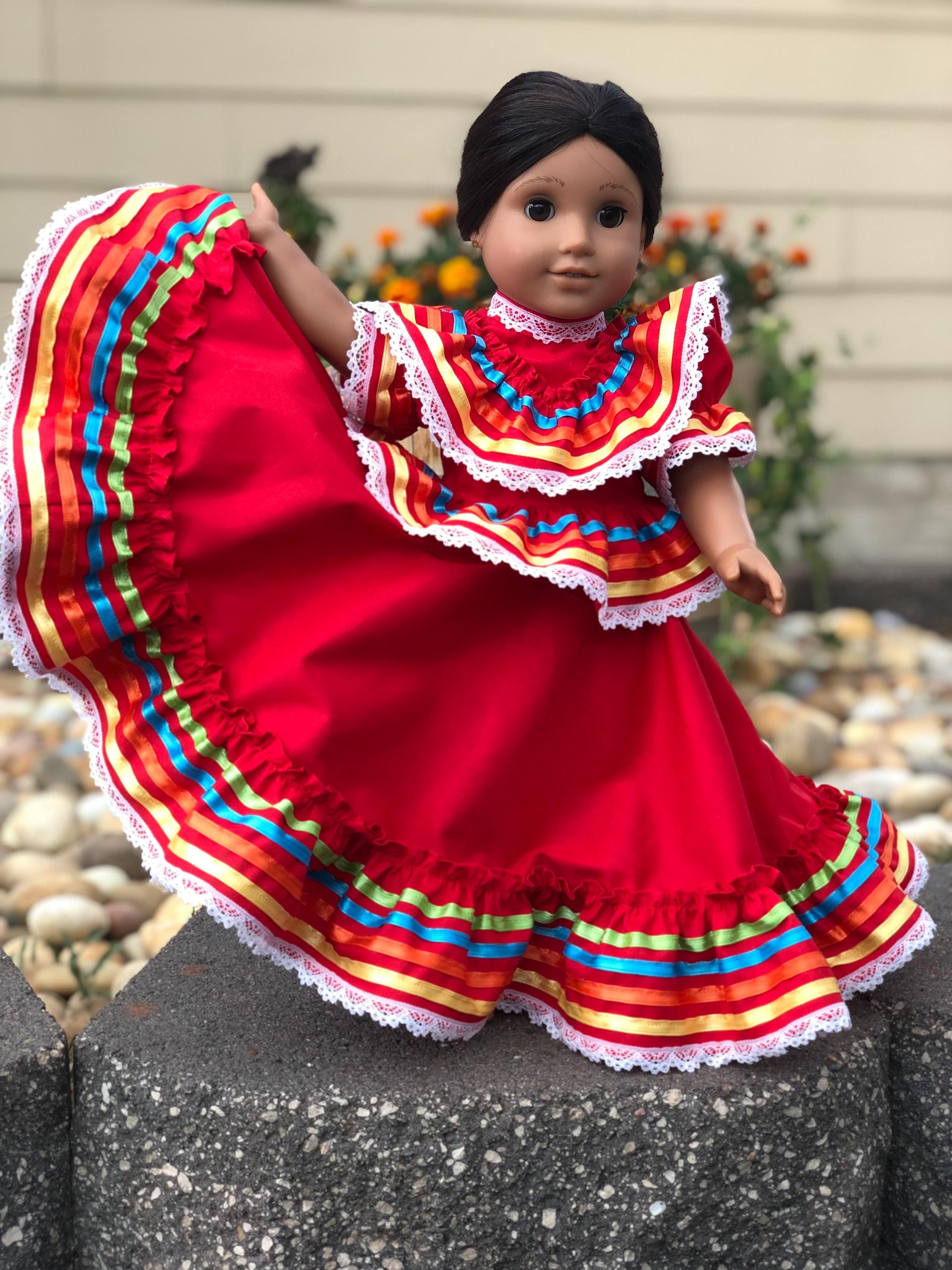 Traditional Mexican Ballet Folklorico Bright Red Jalisco Dress