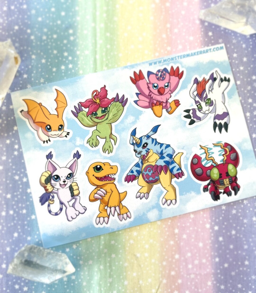 Digimon Adventure Rookie Vinyl Kiss Cut Stickersheet Monstermaker - Etsy