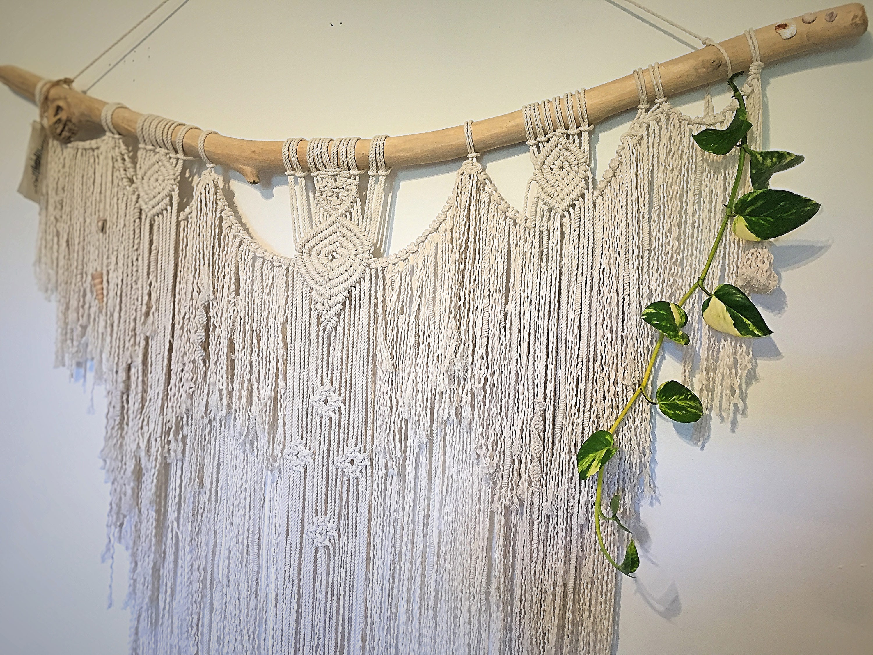 EHEU Large Macrame Driftwood Wall Hanging Natural Cotton Etsy