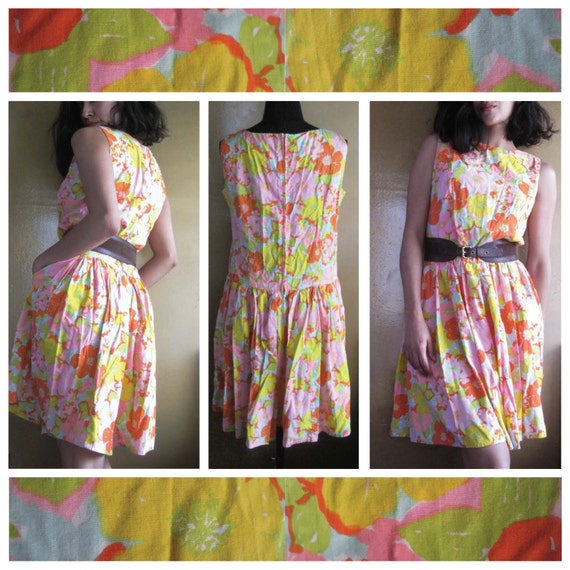 Vintage - Floral Skort Dress - Women's Medium / La