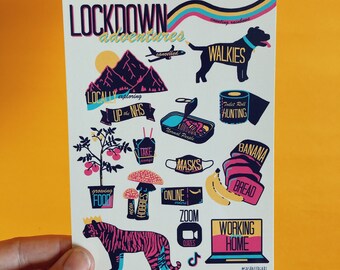 Lockdown Adventures Postkarte - Covid