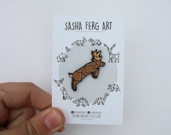 Origami Stag Pin