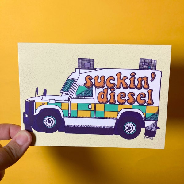 Suckin’ Diesel Meatwaggon Postcard