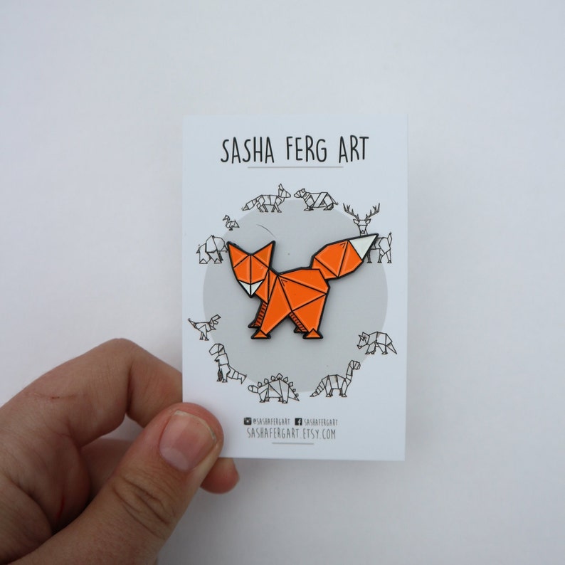 Origami Fox Pin image 2