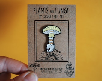 Death Cap Mushroom, Little Skull Pin