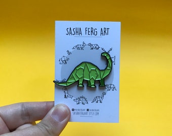 Origami Brachiosaurus Pin