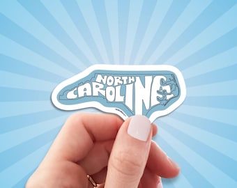 North Carolina Travel Luggage Sticker, Vacation Souvenir Decal For Water Bottle, Car, Laptop
