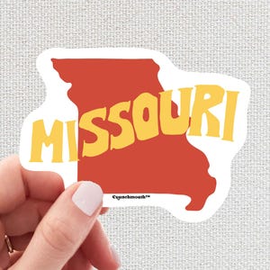 Missouri Sticker, State Outline, Waterproof, 70s Travel Vibes, Luggage, Car Decal, Perfect for Laptop, Outdoor Ready, Retro, Crunchmouth