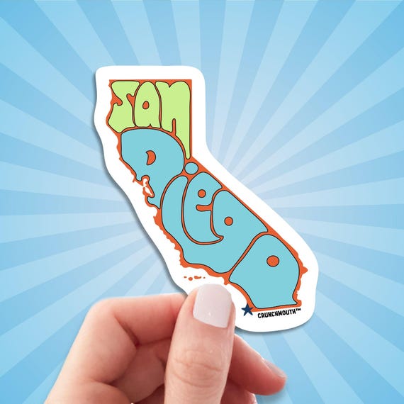 San Diego Travel Luggage Sticker, San Diego California Decal For Laptop, Water Bottle, Car, San Diego Vacation Souvenir, Cali Road Trip Gift