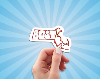 Boston Travel Luggage Sticker, Boston Massachusetts Decal For Car, Laptop, Water Bottle, Boston MA Road Trip, Vacation Souvenir Decal Gift