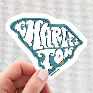 Charleston Sticker, Travel Luggage Stickers, Charleston South Carolina, Water Bottle, Laptop Sticker, Car, Palmetto State, Crunchmouth