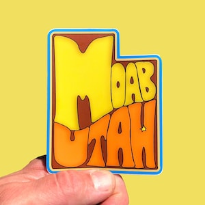 Moab Utah Sticker Moab Laptop Sticker National Park Utah Vacation Decal Moab UT Travel Decal Mountain Biking Gift Moab Utah Gift for Hiker