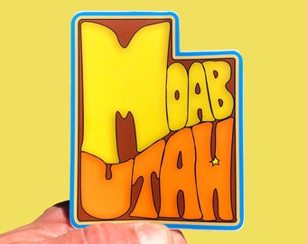 Moab Utah Sticker Moab Laptop Sticker National Park Utah Vacation Decal Moab UT Travel Decal Mountain Biking Gift Moab Utah Gift for Hiker