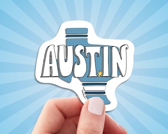 Austin Travel Luggage Sticker, Austin Texas Decal For Water Bottle, Laptop, Car, Vacation Souvenir Gift