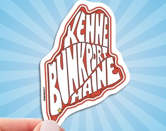 Kennebunkport Travel Luggage Sticker, Maine Vacation Souvenir Decal For Water Bottle, Car, Laptop
