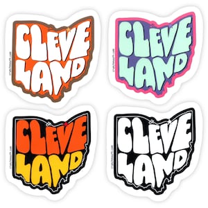 CLEVELAND OHIO Bumper Sticker Travel Decal Retro Vintage