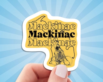 Mackinac Island Travel Luggage Sticker, Michigan Travel Souvenir Decal For Car, Water Bottle, Laptop