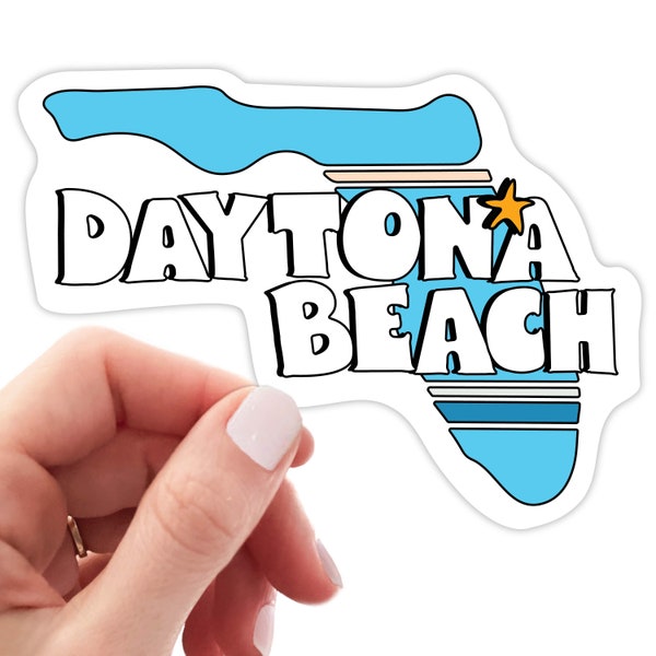 Daytona Beach Sticker Daytona Beach Florida Laptop Computer Sticker Daytona Beach FL Water Bottle Decal Florida Bumper Sticker Road Trip USA