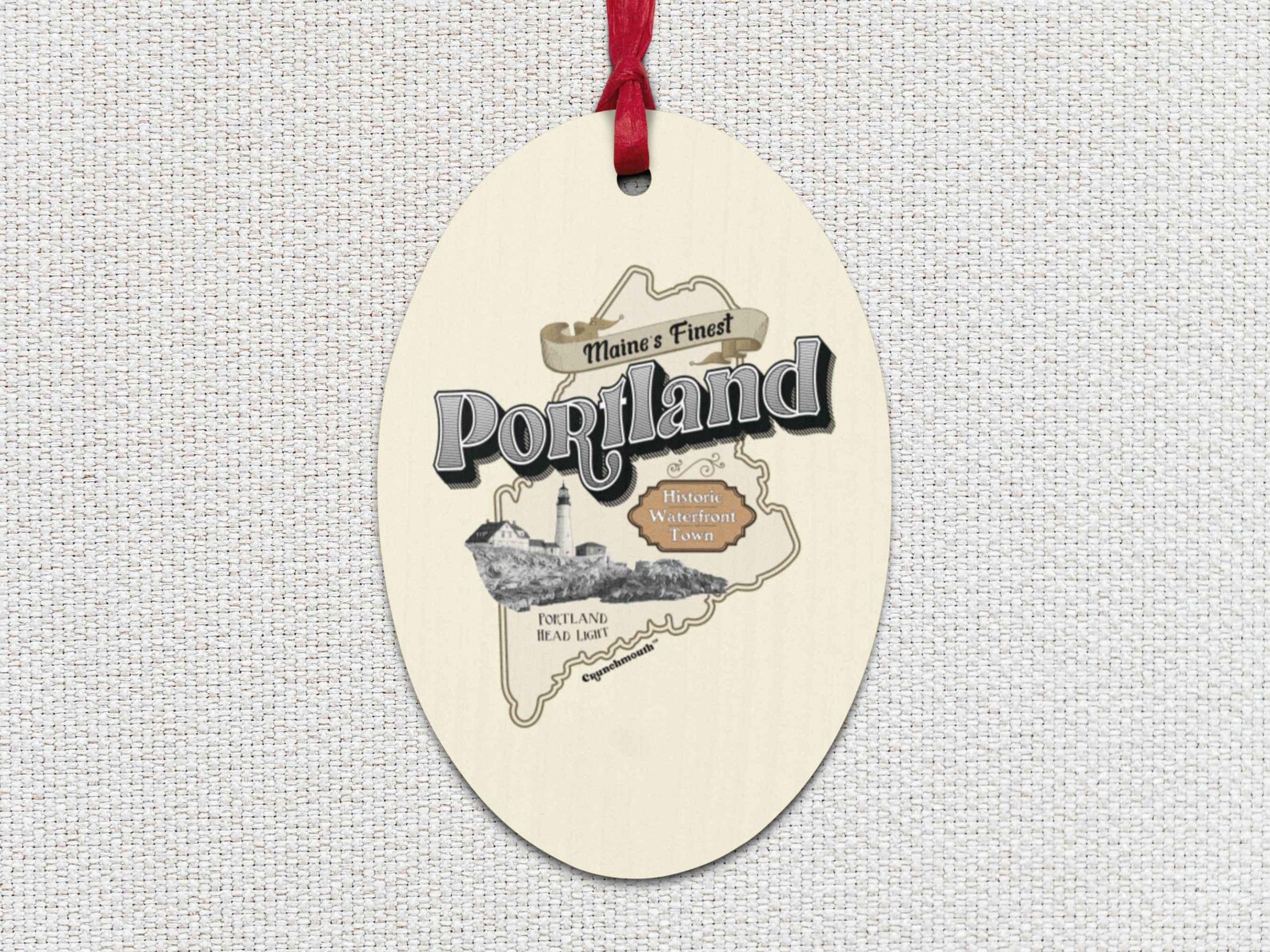 Portland Maine Christmas Ornament, Portland Head Light, State of Maine