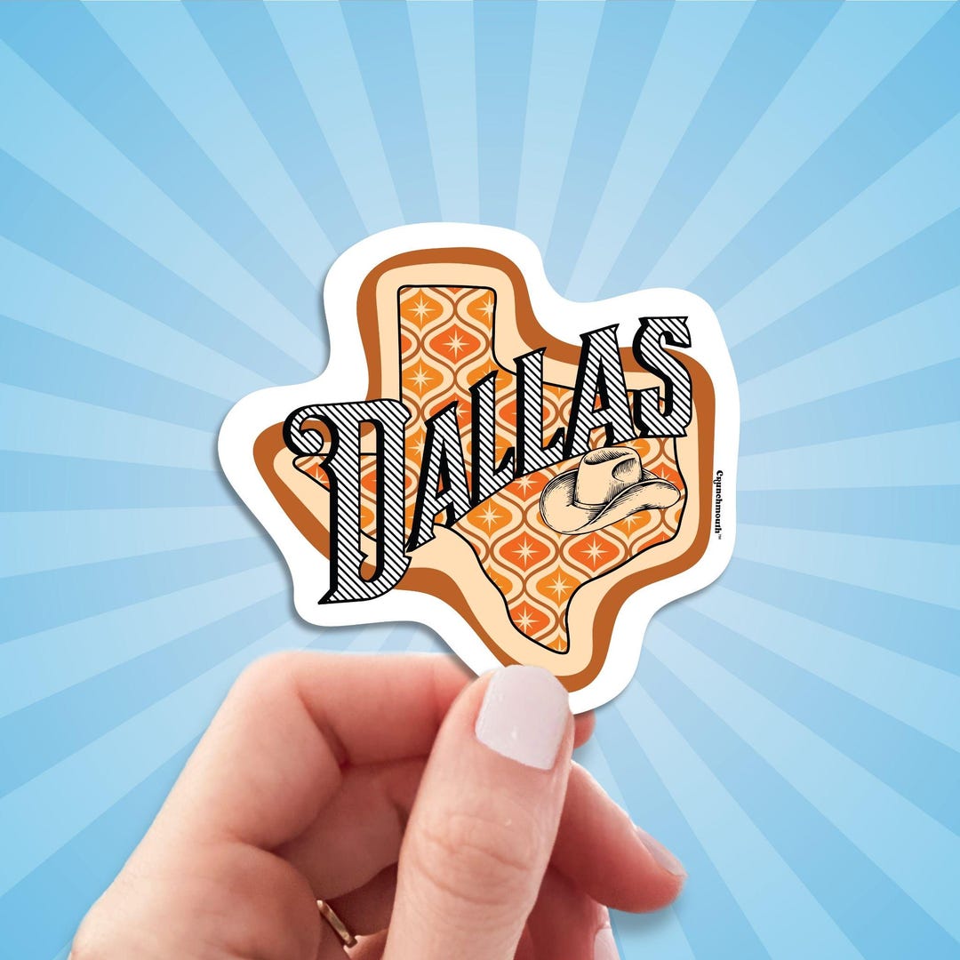 Dallas Travel Luggage Sticker, Texas Vacation Souvenir Decal for Water ...