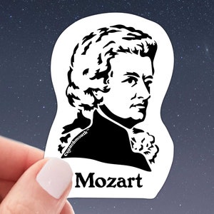 Mozart Sticker, Wolfgang Amadeus Mozart, Classical Music Teacher Gift, Classical Composer Sticker, Classical Music Sticker, Piano Teacher