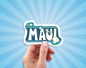 Maui Travel Luggage Sticker, Hawaii Decal For Water Bottle, Laptop, Car