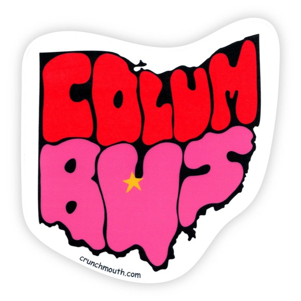 COLUMBUS OHIO State Bumper Sticker Travel Decal Retro Vintage