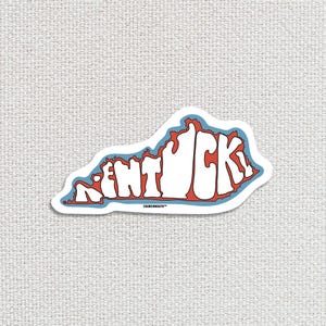 kentucky travel luggage sticker, textured fabric background