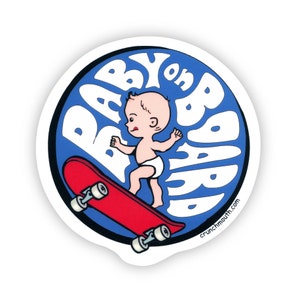 BABY ON BOARD Vinyl Sticker Child Skating Skateboard