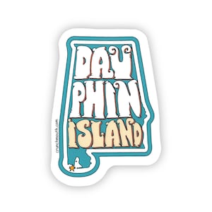 DAUPHIN ISLAND ALABAMA Travel Sticker Mobile Bay Gulf Shores