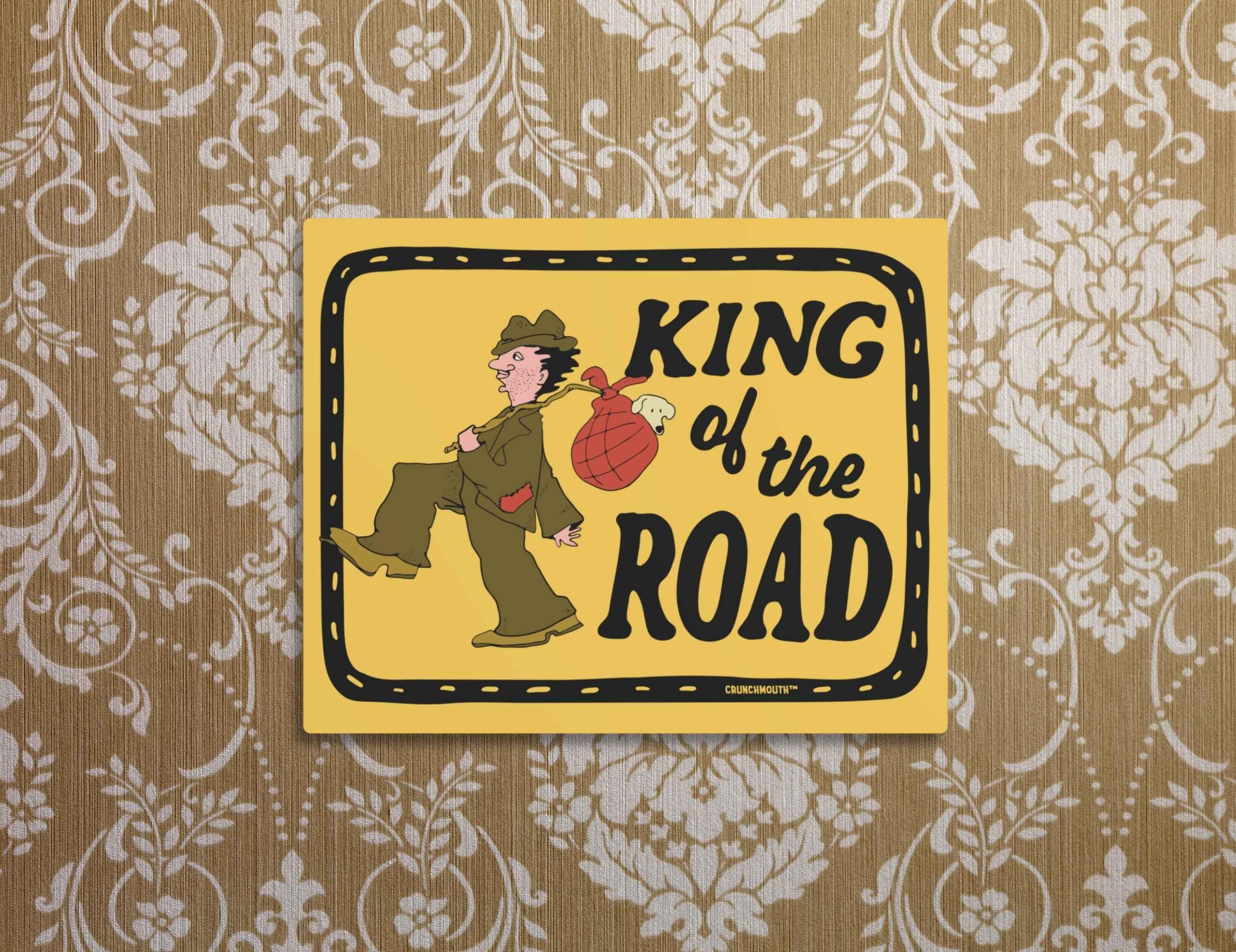 King of the Road Metal Wall Art Sign, Gift for Travel Lover, Wanderlust Decal, Prone to Wander, Free Spirit Wanderer, Road Trip Adventure