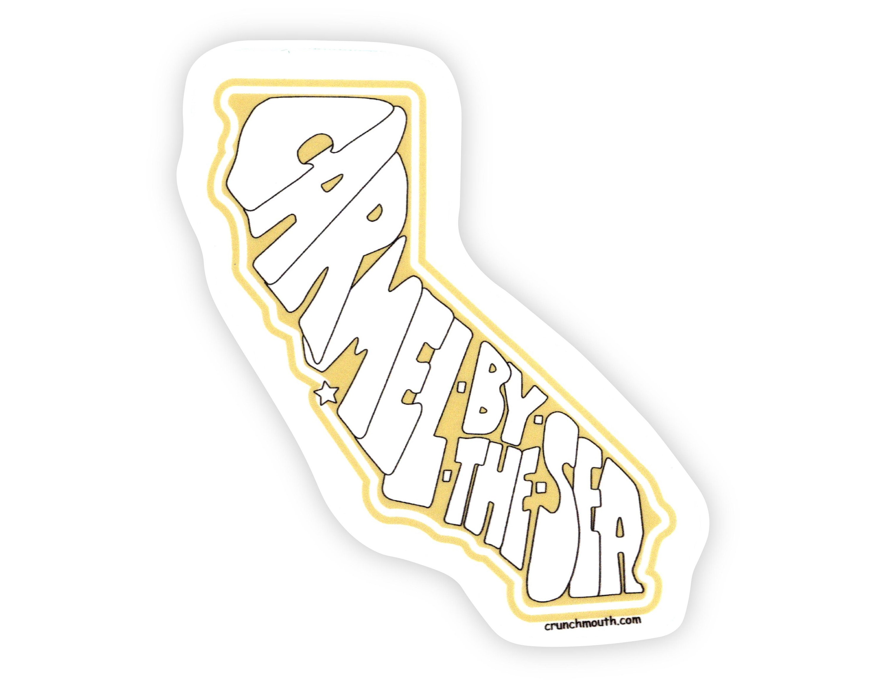 California, Distressed, Camper Van In The Mountains, Contour, Outdoor Vinyl Stickers &ndash; Lantern Press